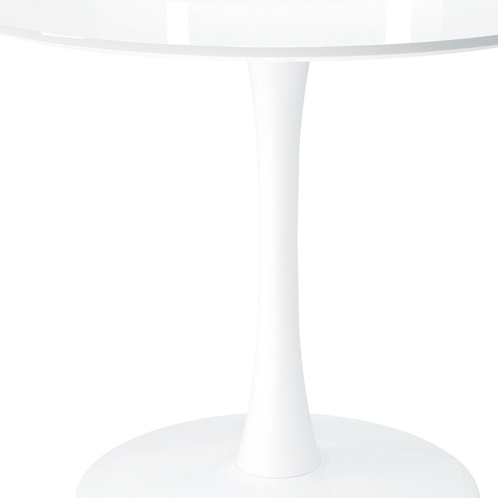 36" White Metal Dining Table - Loft&Timber
