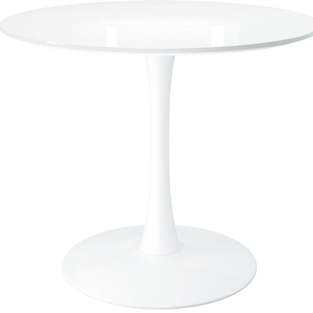 36" White Metal Dining Table - Loft&Timber