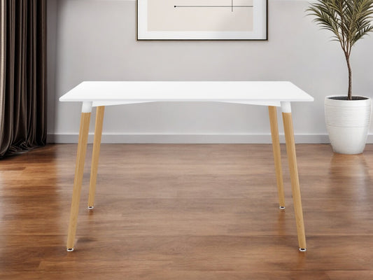30" White And Natural Solid Wood Dining Table - Loft&Timber