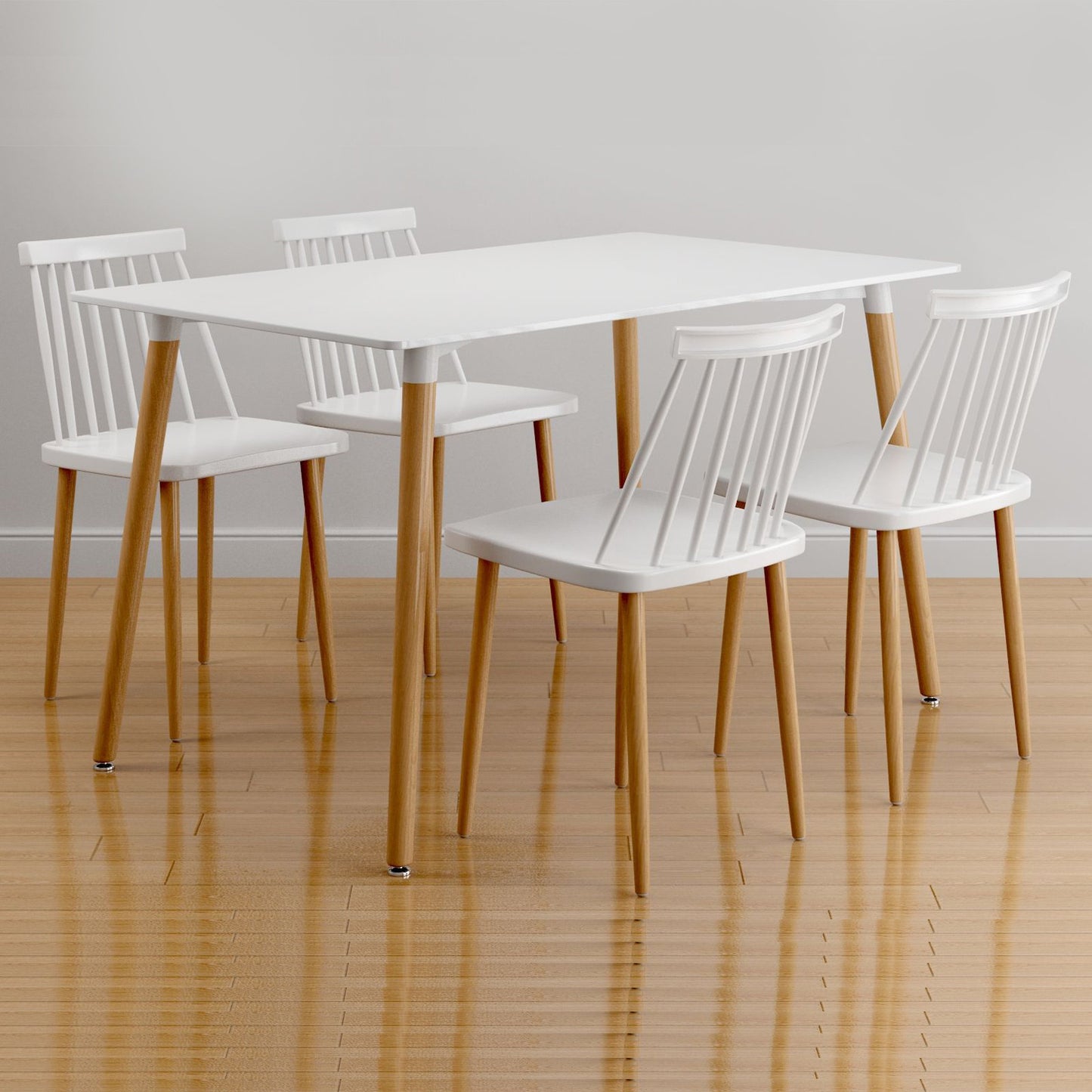 30" White And Natural Solid Wood Dining Table - Loft&Timber