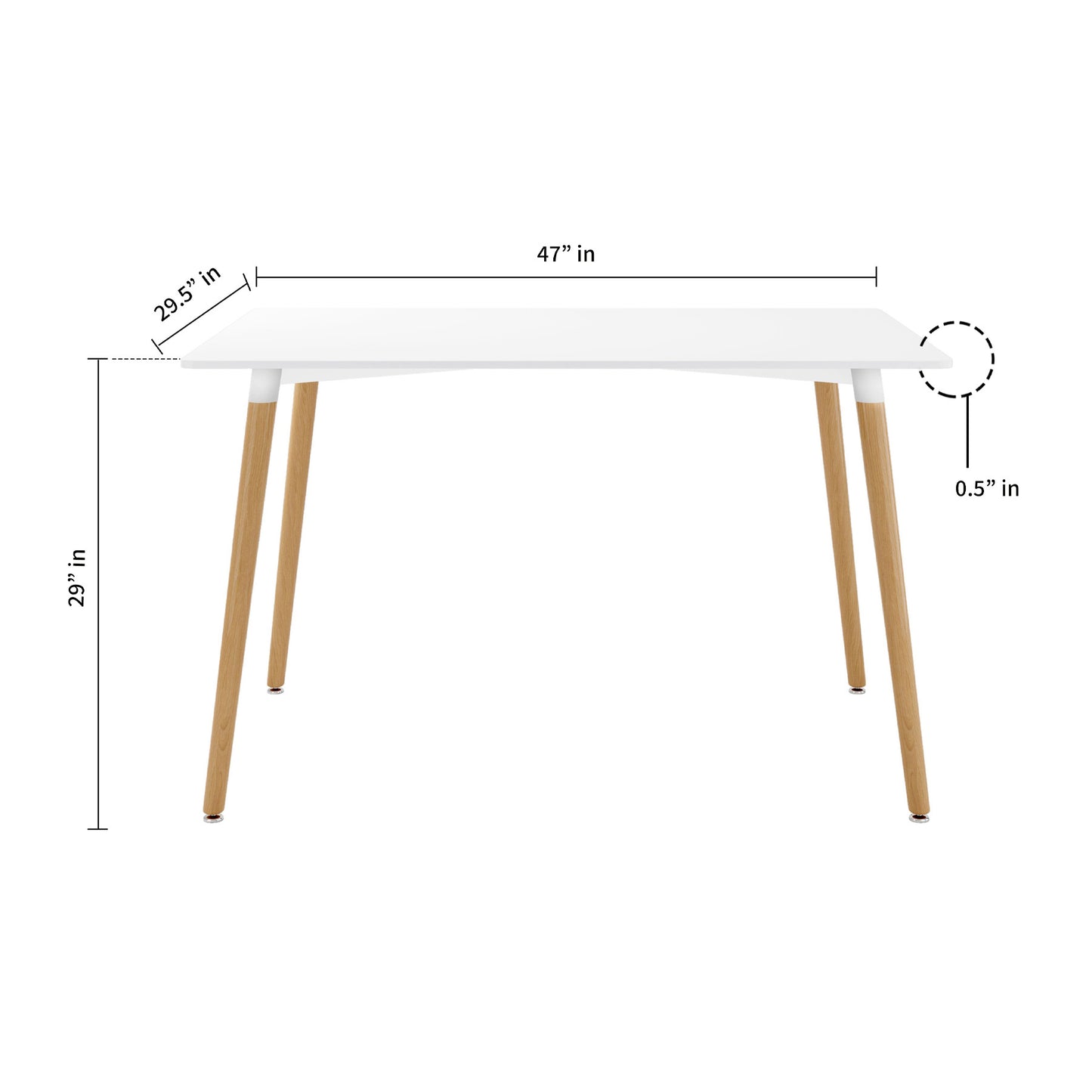 30" White And Natural Solid Wood Dining Table - Loft&Timber