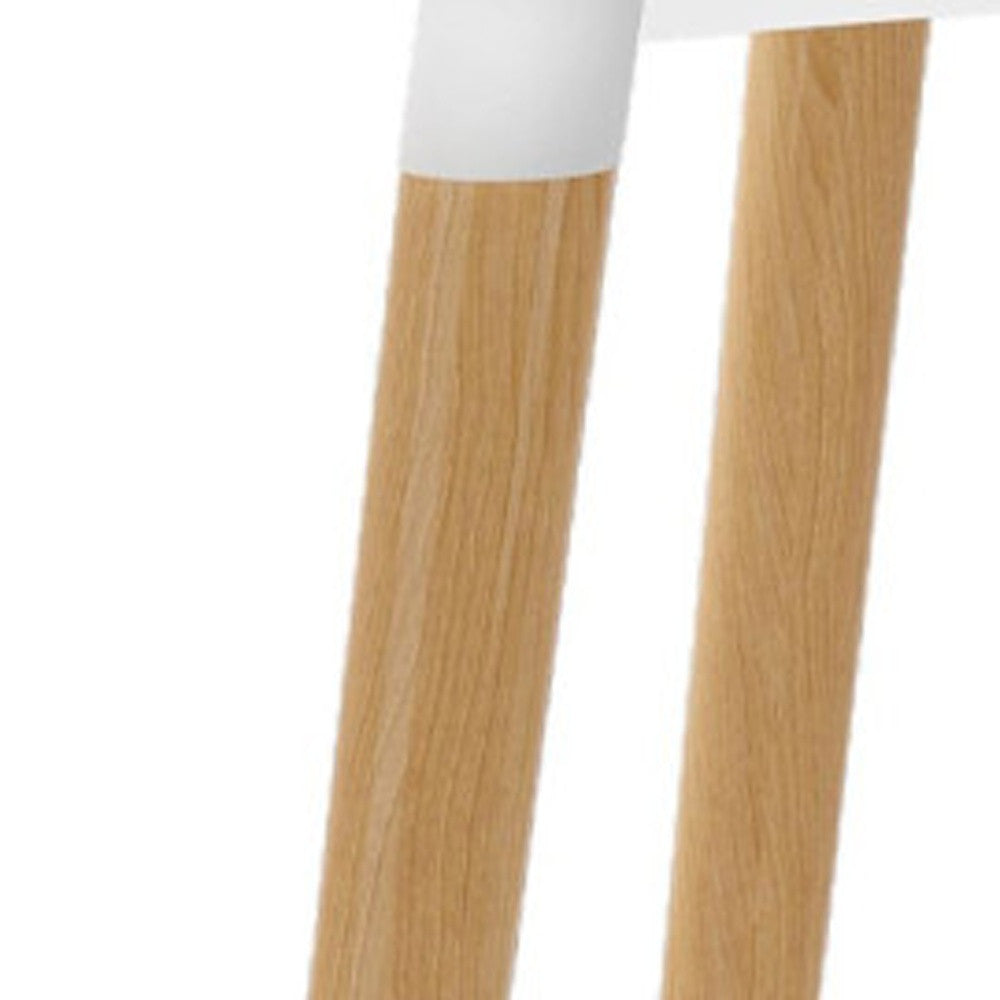 30" White And Natural Solid Wood Dining Table - Loft&Timber
