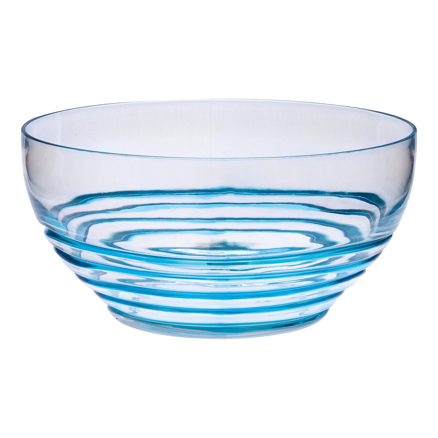 10" Clear and Blue Swirl Acrylic Round Salad Bowl - Loft&Timber