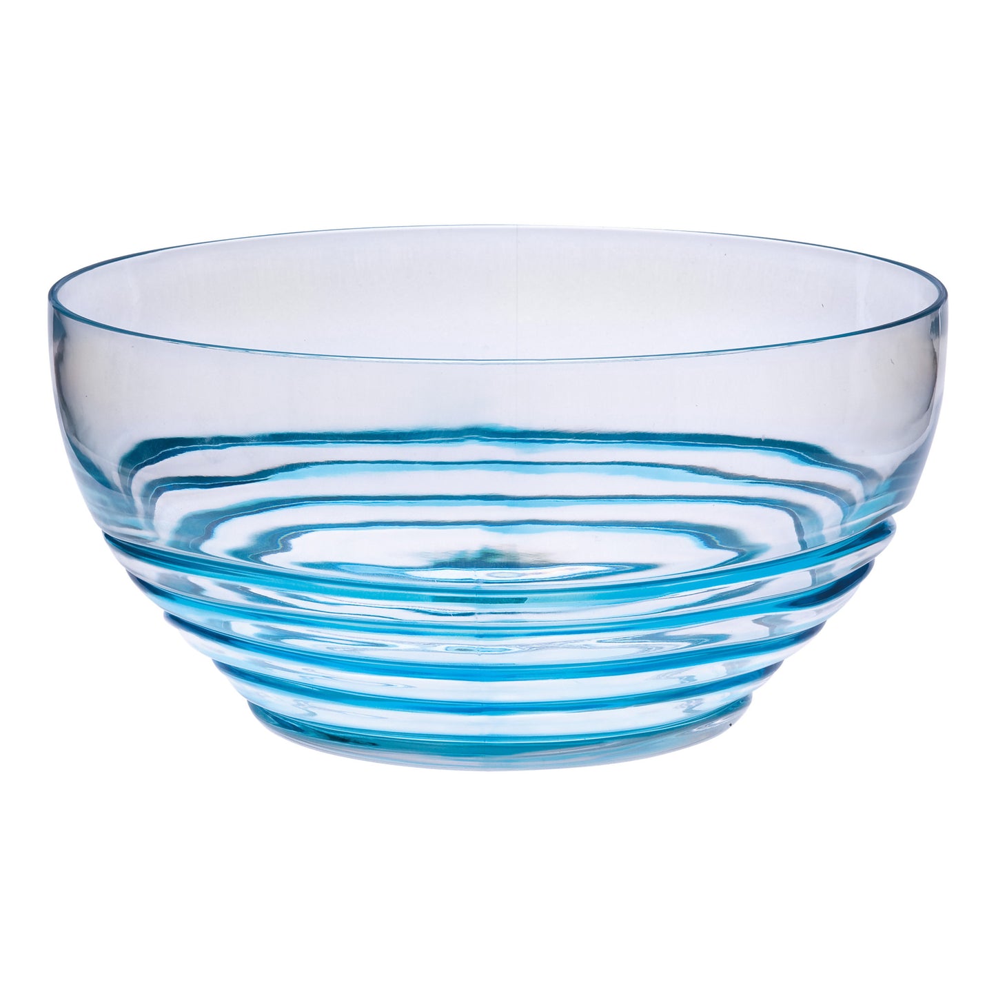 10" Clear and Blue Swirl Acrylic Round Salad Bowl - Loft&Timber