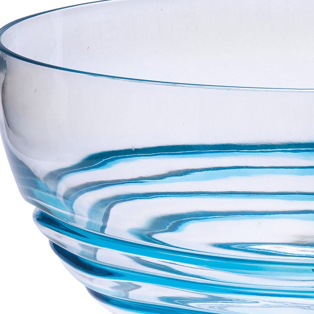10" Clear and Blue Swirl Acrylic Round Salad Bowl - Loft&Timber