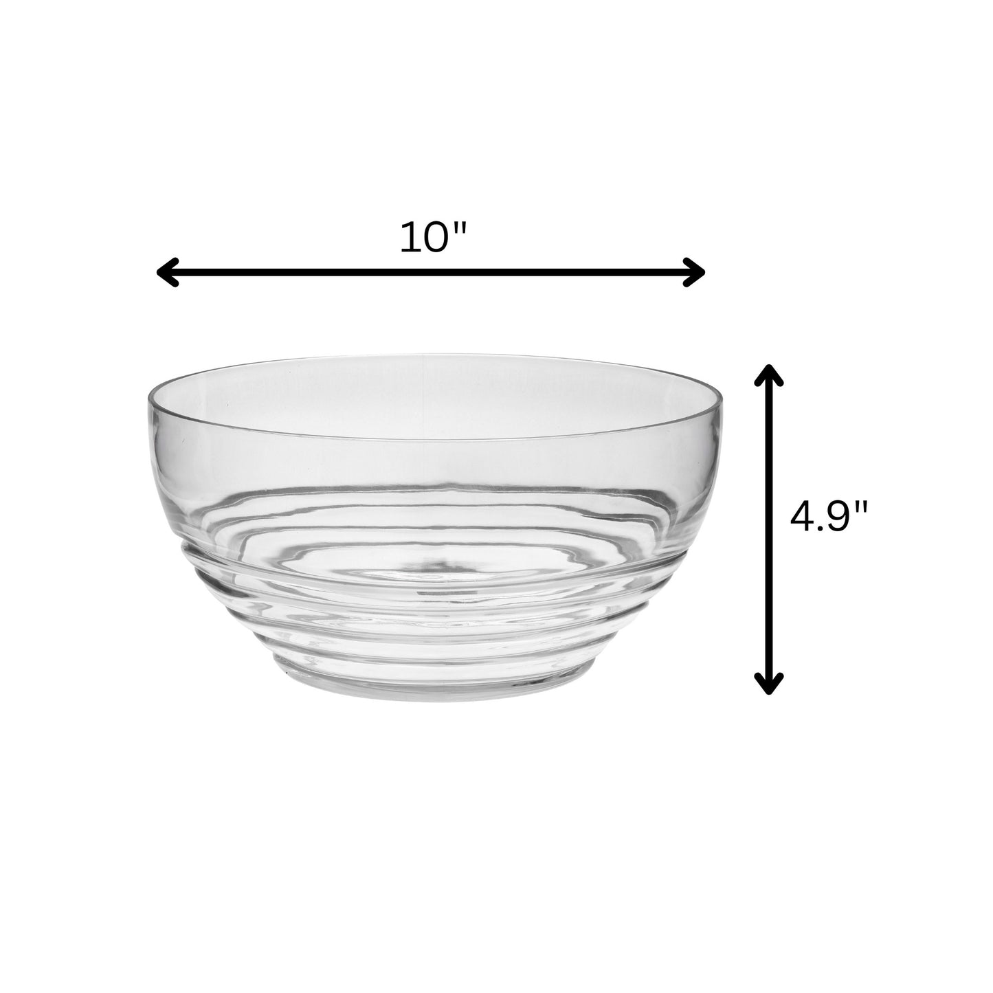 10" Clear Acrylic Round Salad Bowl - Loft&Timber