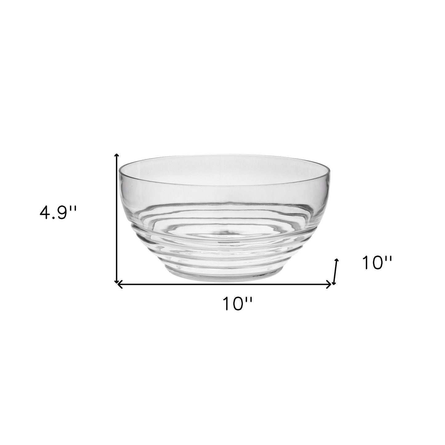 10" Clear Acrylic Round Salad Bowl - Loft&Timber