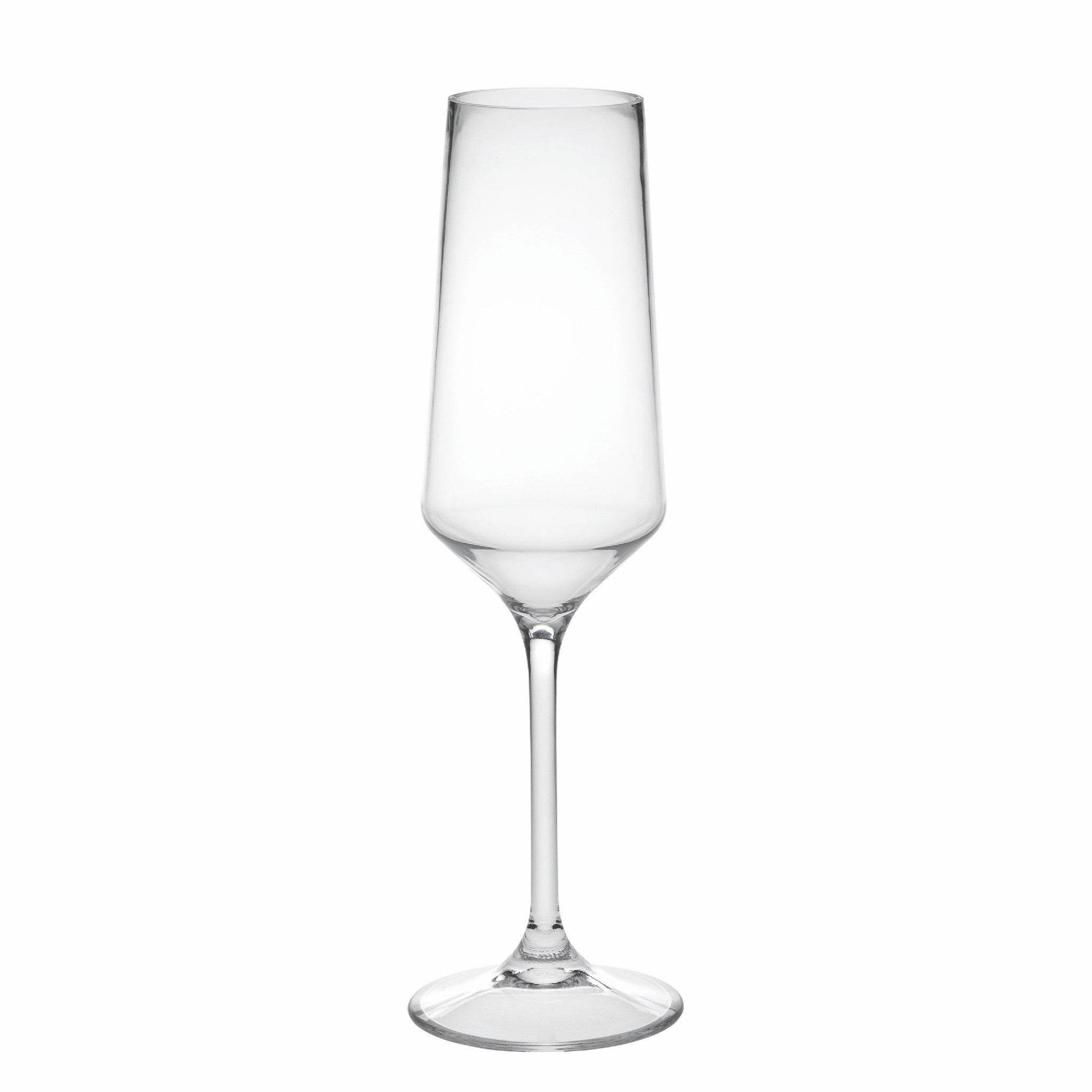 Set of Four Clear Tritan Plastic Stemmed Flutes - Loft&Timber