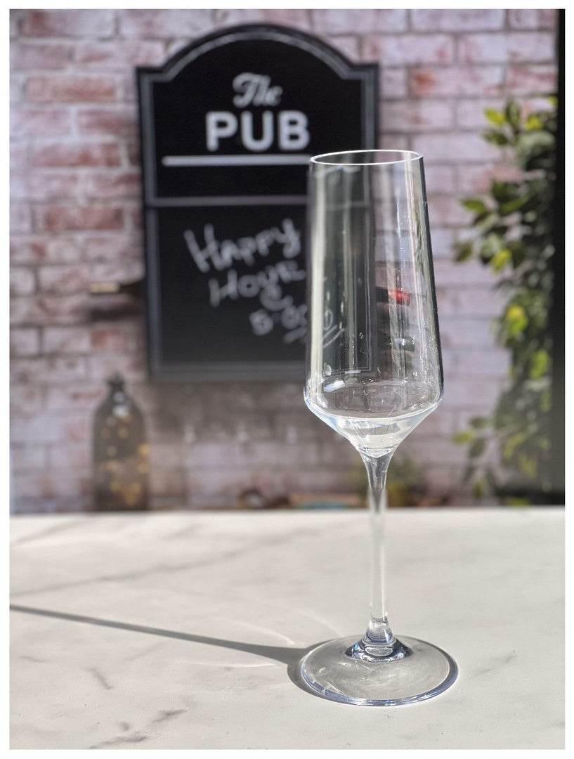 Set of Four Clear Tritan Plastic Stemmed Flutes - Loft&Timber