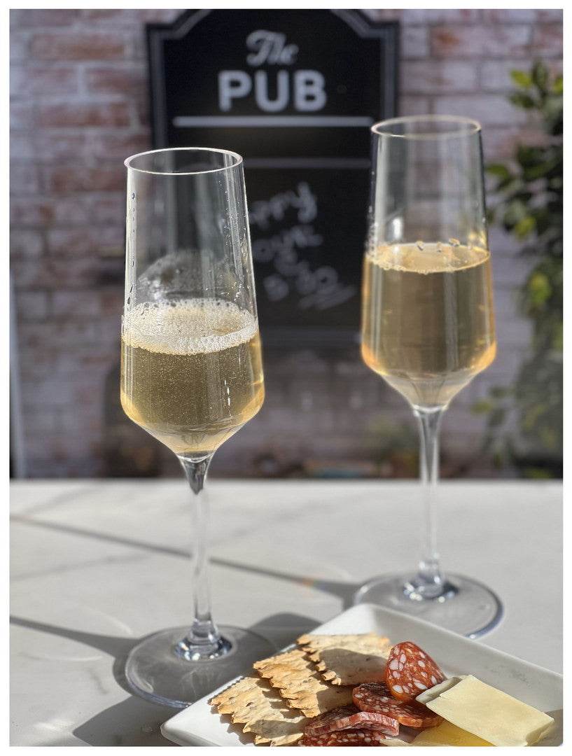 Set of Four Clear Tritan Plastic Stemmed Flutes - Loft&Timber