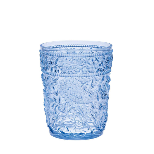 Set of Four Blue Paisley Acrylic Stemless Whiskey Glasses - Loft&Timber