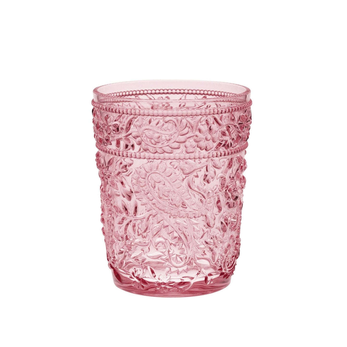 Set of Four Pink Paisley Acrylic Stemless Whiskey Glasses - Loft&Timber