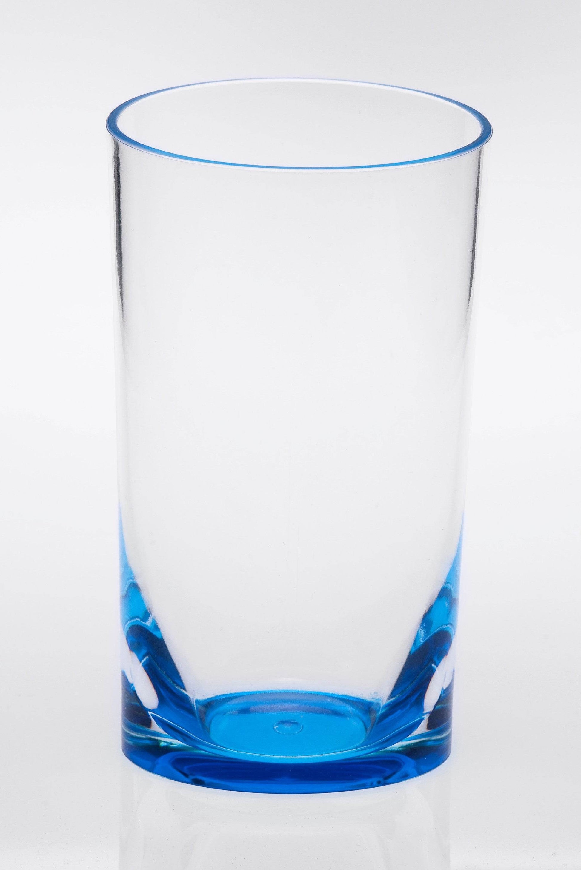 Set of Four Clear and Blue Acrylic Highball Glasses - Loft&Timber