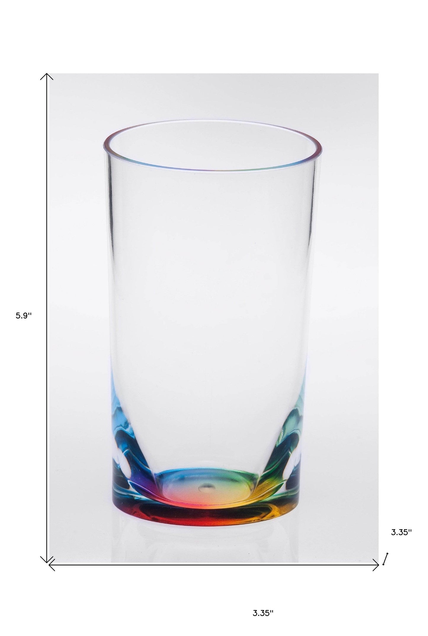 Set of Four Clear and Rainbow Acrylic Highball Glasses - Loft&Timber