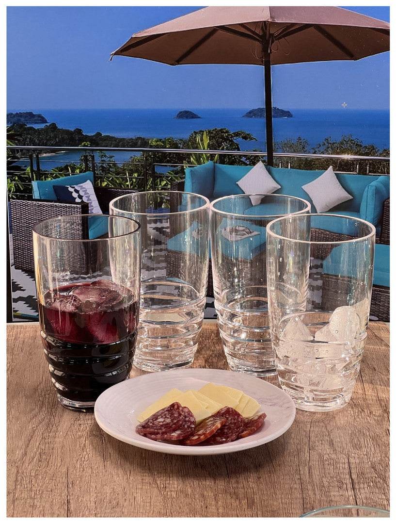 Set of Four Clear Swirl Acrylic Highball Glasses - Loft&Timber