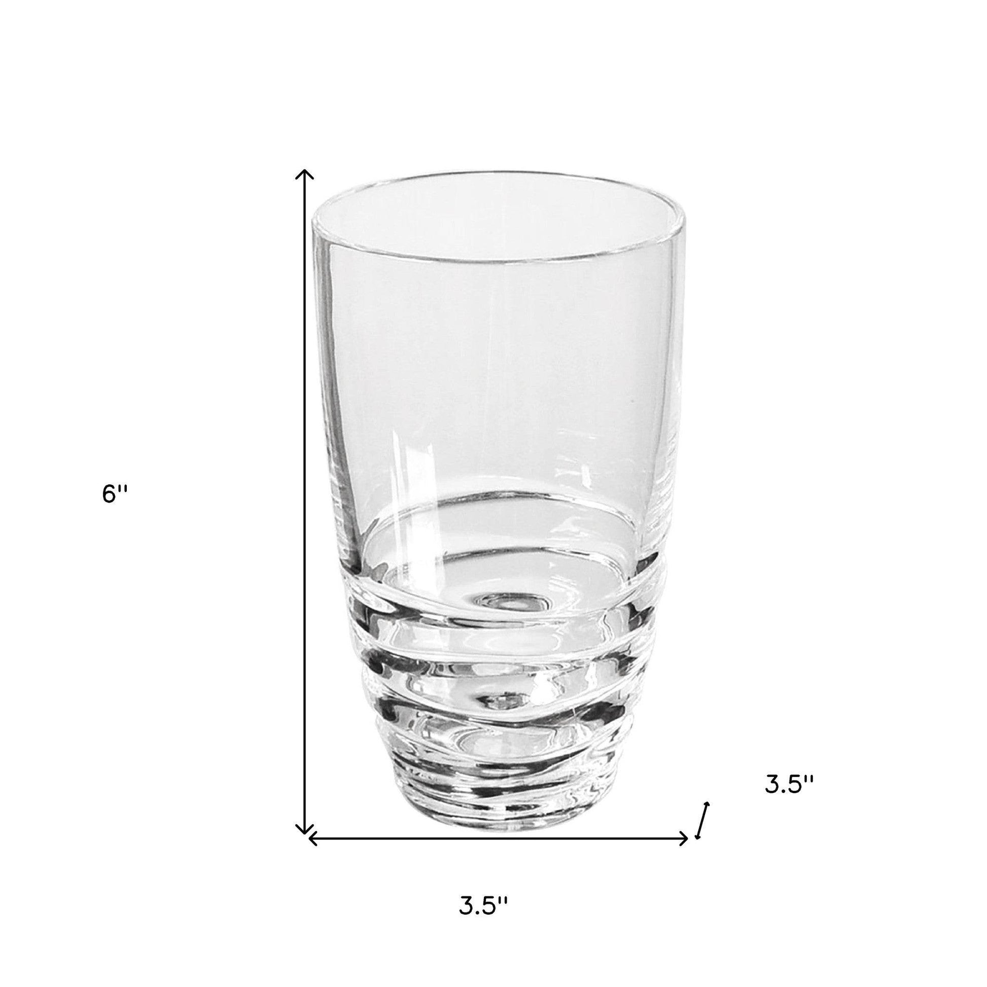Set of Four Clear Swirl Acrylic Highball Glasses - Loft&Timber