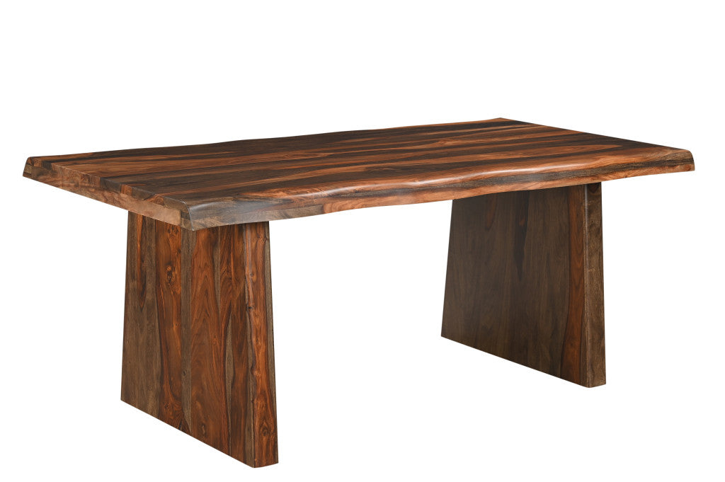 74" Dark Brown Solid Wood Dining Table - Loft&Timber