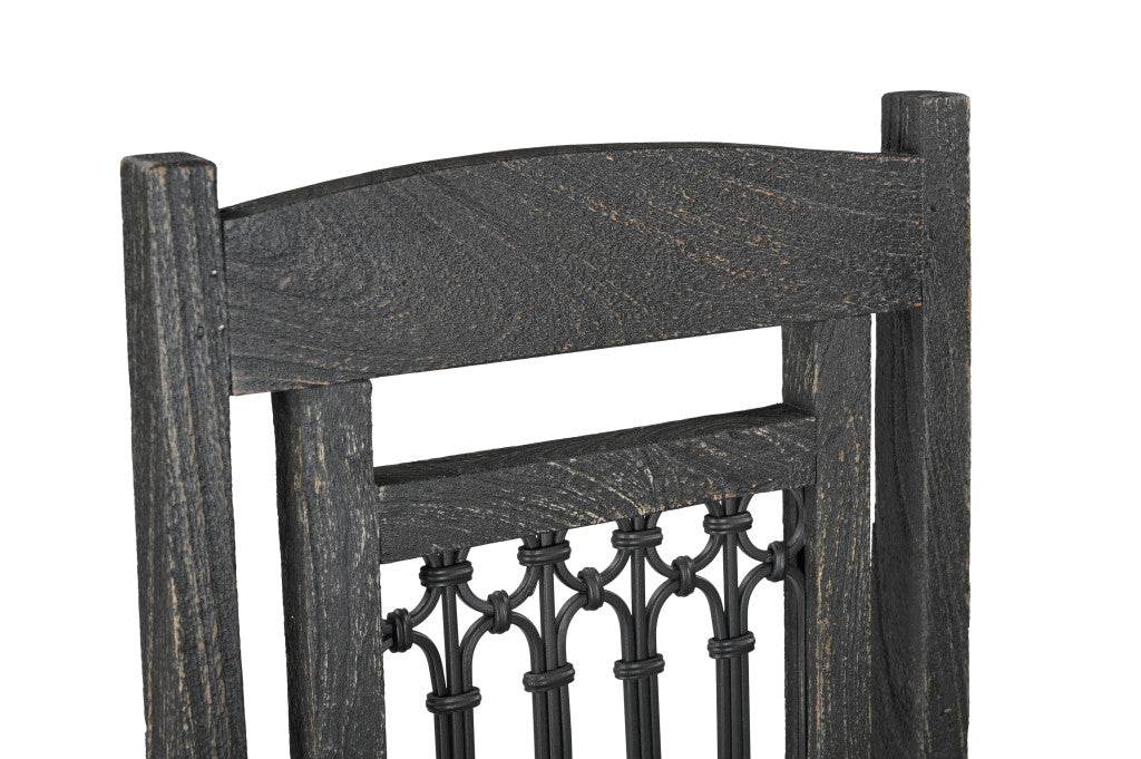 Set of Two Black Wood Slat Back Dining Side Chairs - Loft&Timber