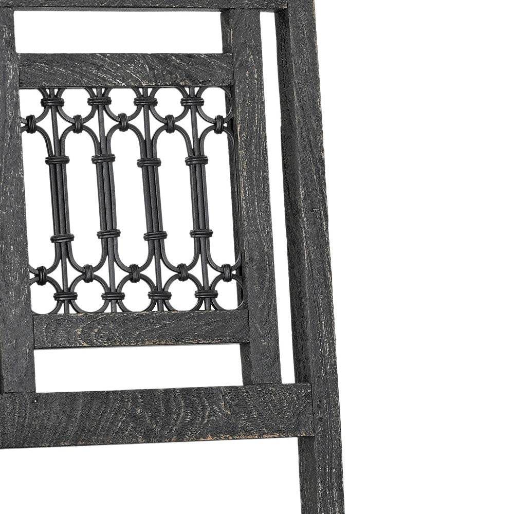 Set of Two Black Wood Slat Back Dining Side Chairs - Loft&Timber