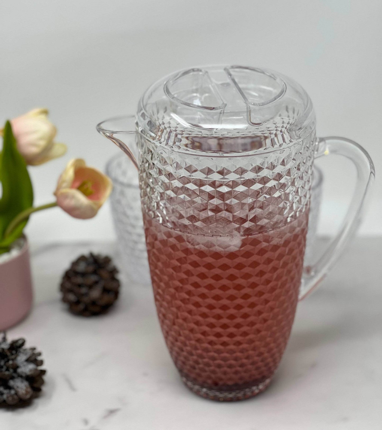 2.5 Quart Clear Diamond Acrylic Serving Pitcher - Loft&Timber