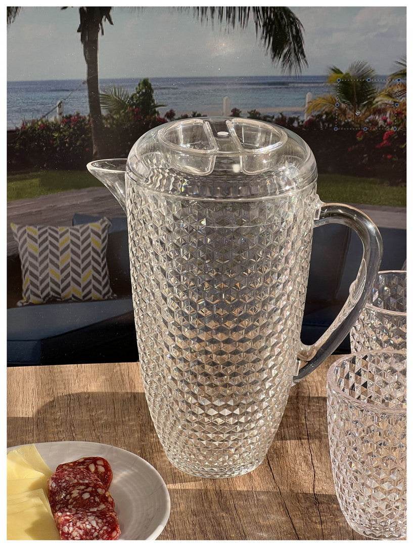2.5 Quart Clear Diamond Acrylic Serving Pitcher - Loft&Timber