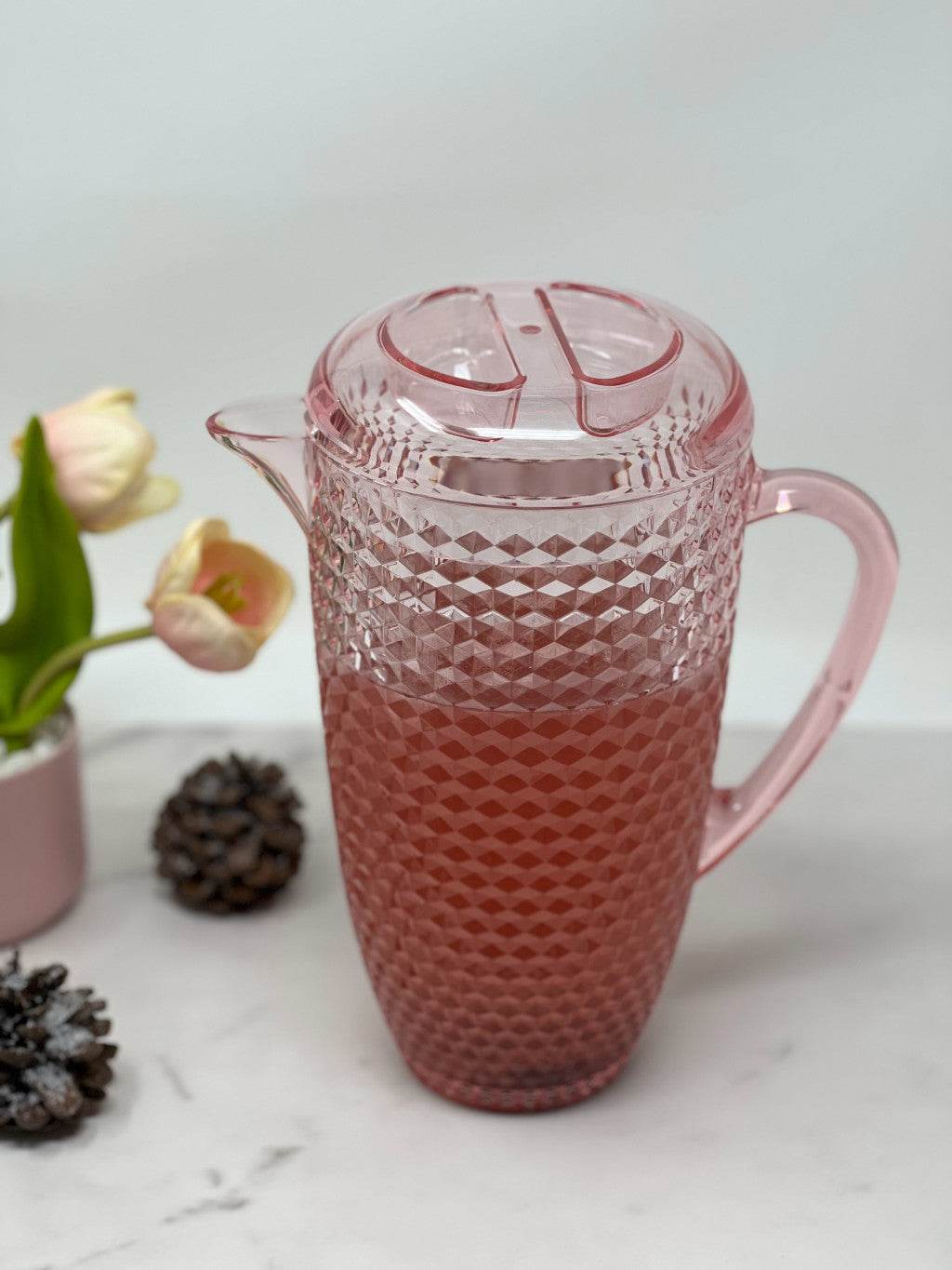 2.5 Quart Pink Diamond Acrylic Pitcher - Loft&Timber