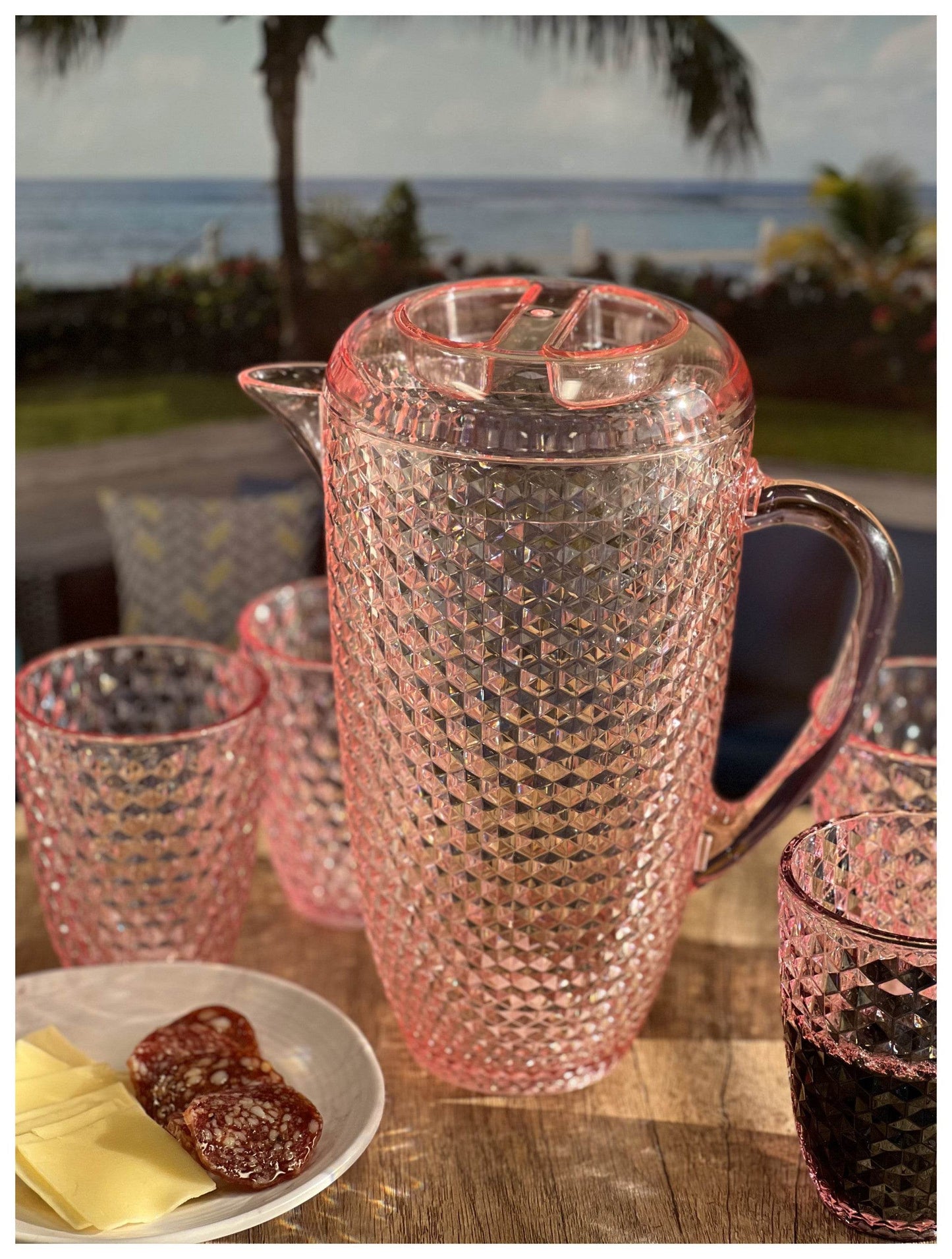 2.5 Quart Pink Diamond Acrylic Pitcher - Loft&Timber
