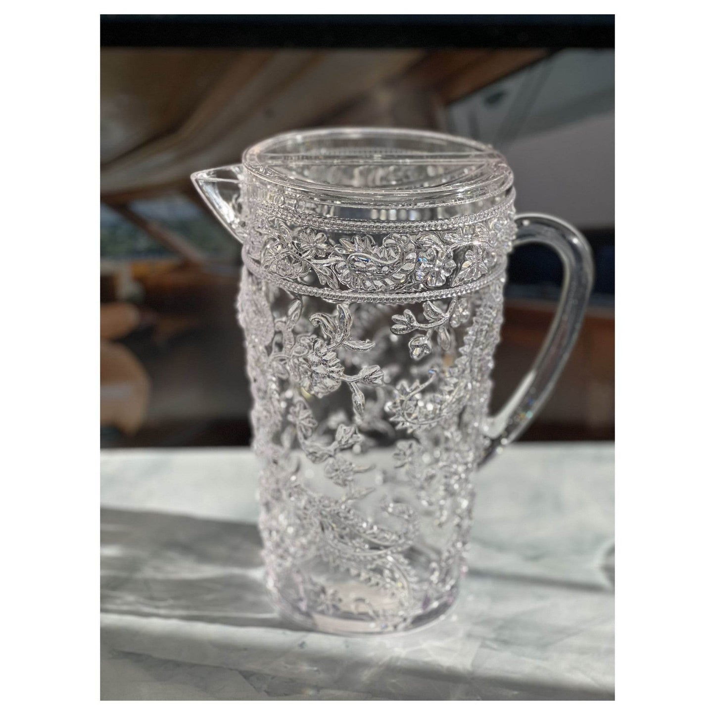 2.5 Quart Clear Paisley Acrylic Pitcher - Loft&Timber