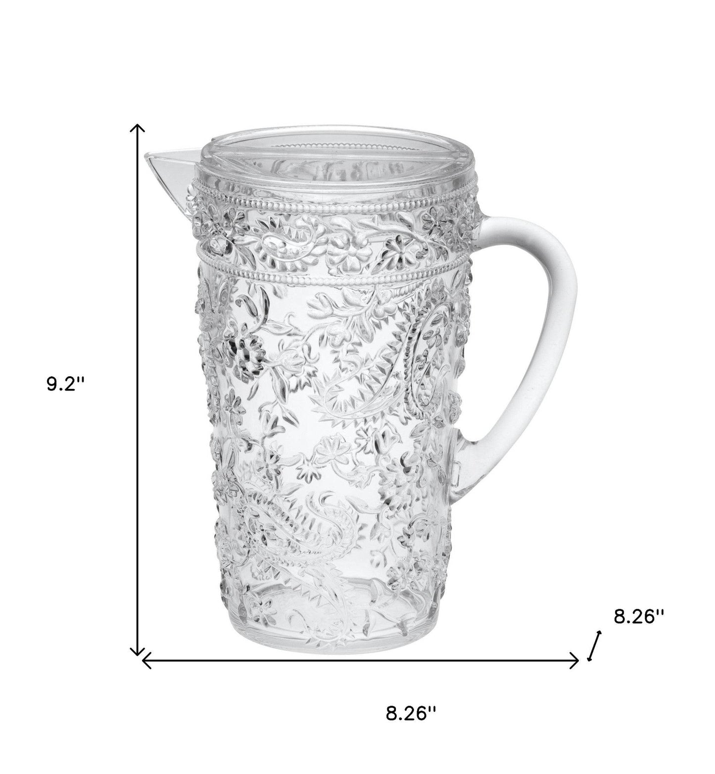 2.5 Quart Clear Paisley Acrylic Pitcher - Loft&Timber