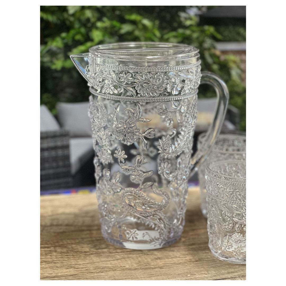 2.5 Quart Clear Paisley Acrylic Pitcher - Loft&Timber