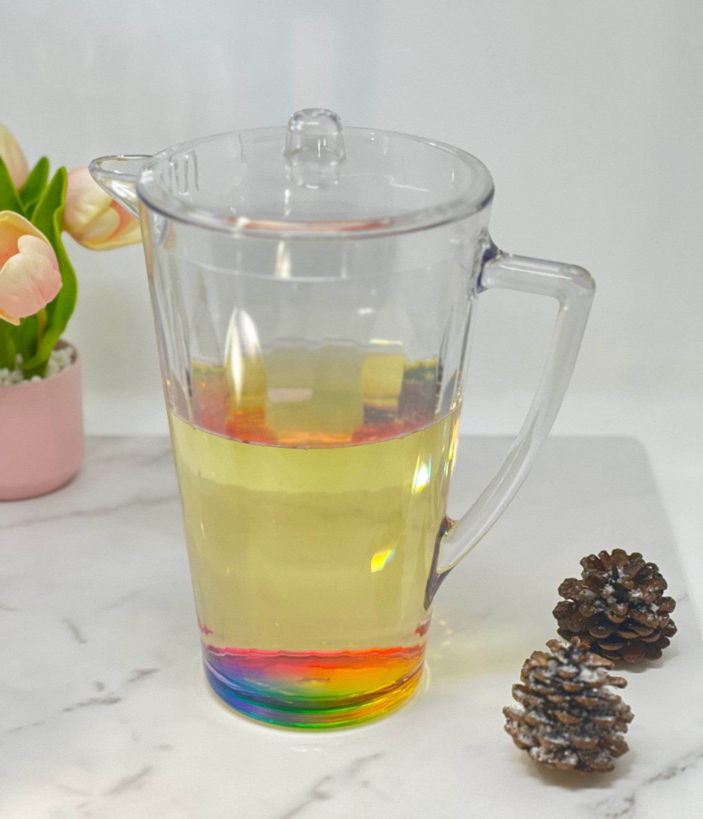 2.5 Clear and Rainbow Diamond Acrylic Pitcher - Loft&Timber