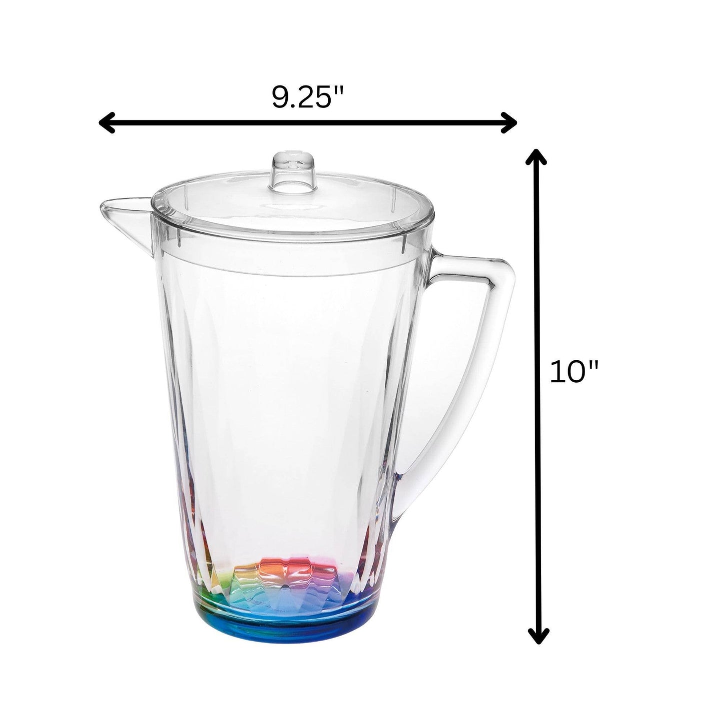 2.5 Clear and Rainbow Diamond Acrylic Pitcher - Loft&Timber