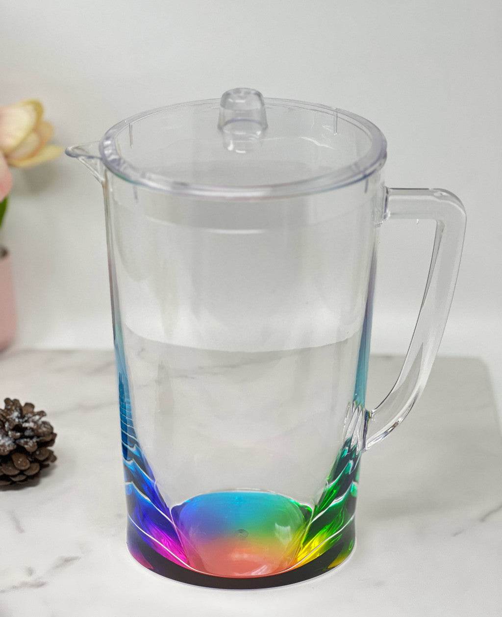 2.75 Quart Clear and Rainbow Acrylic Pitcher - Loft&Timber