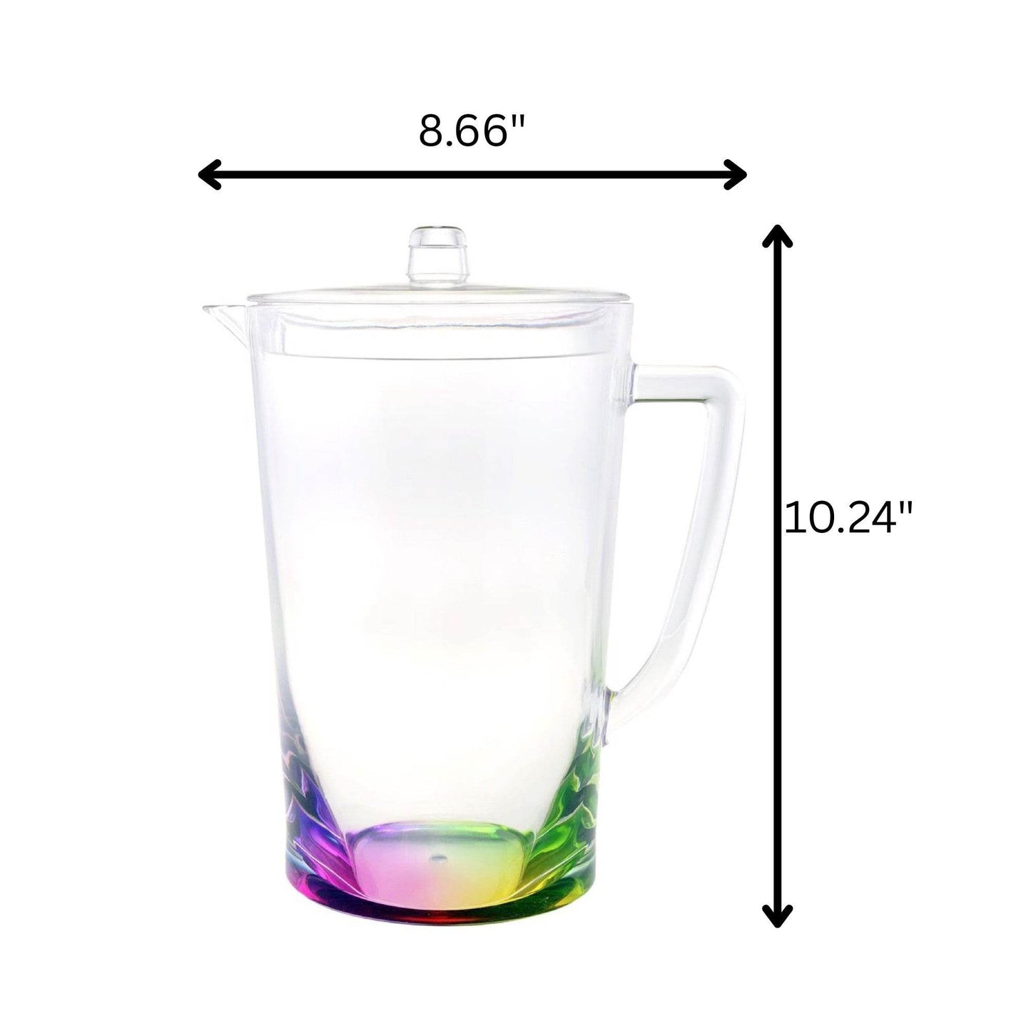 2.75 Quart Clear and Rainbow Acrylic Pitcher - Loft&Timber