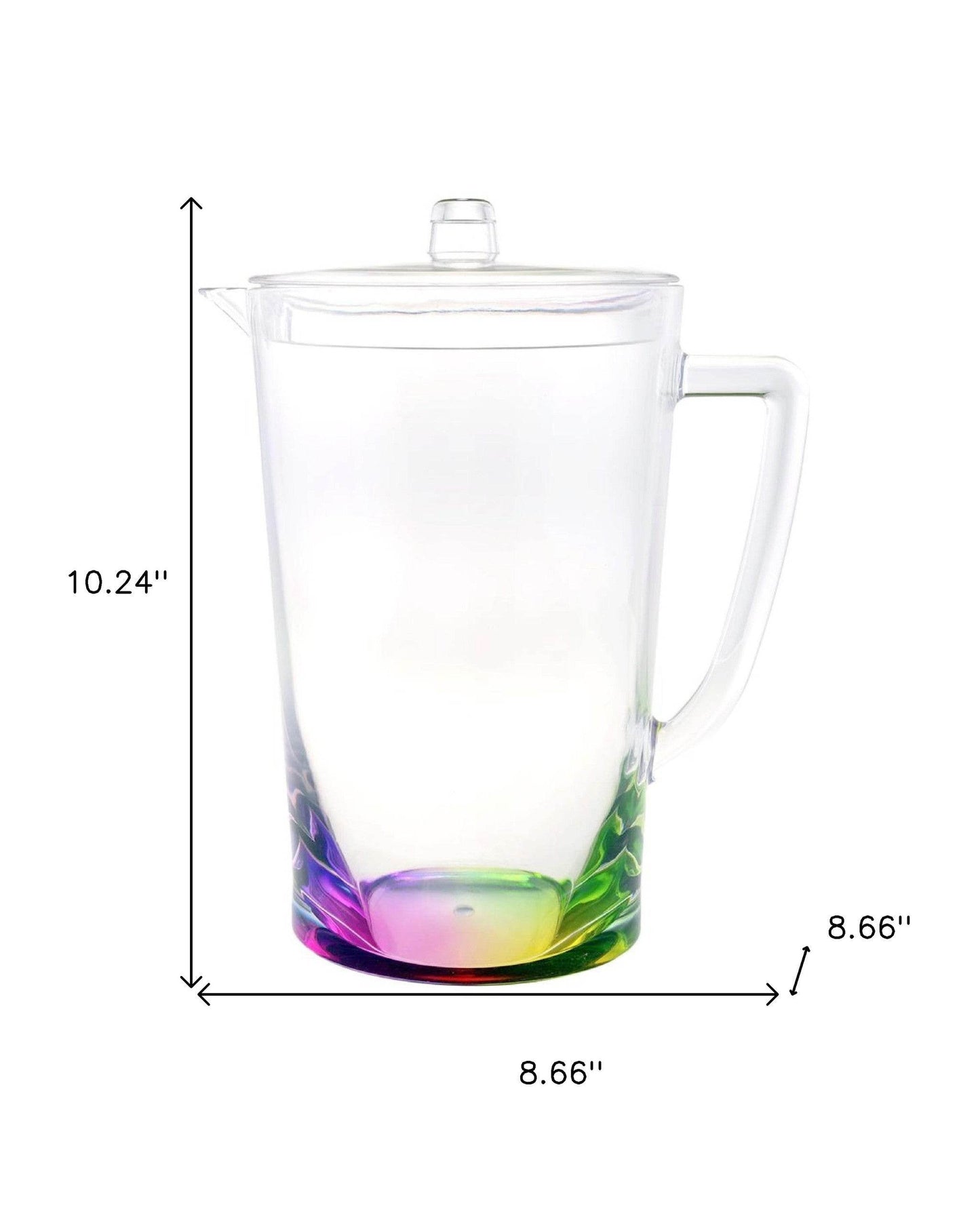 2.75 Quart Clear and Rainbow Acrylic Pitcher - Loft&Timber