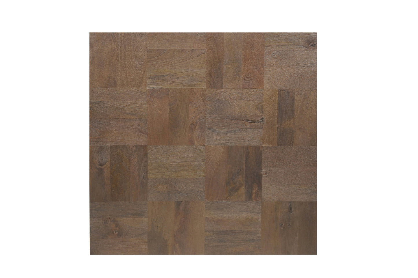 40" Dark Brown and Black Solid Wood Square Block Coffee Table - Loft&Timber