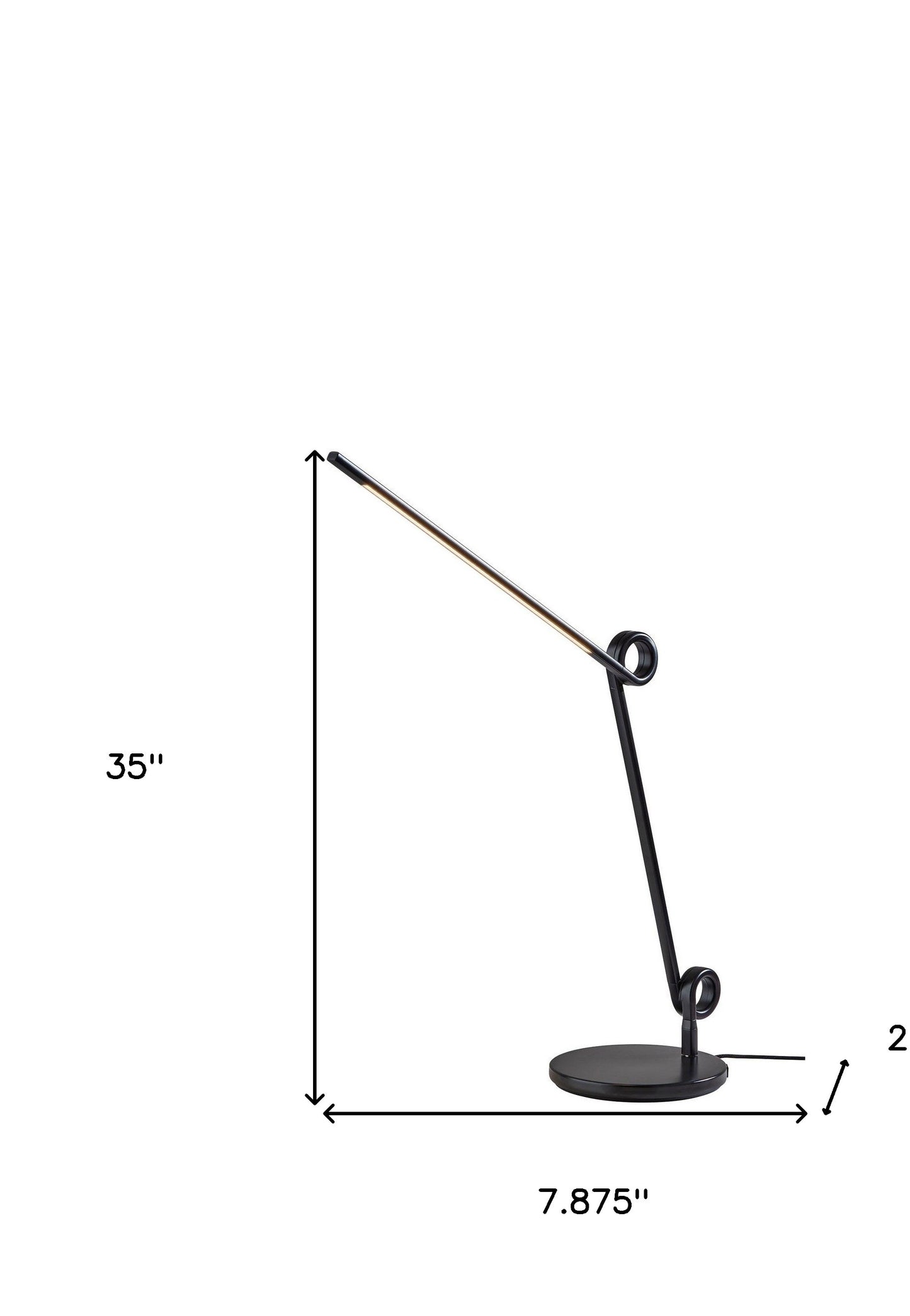 35" Black Metal Novelty Desk Lamp - Loft&Timber