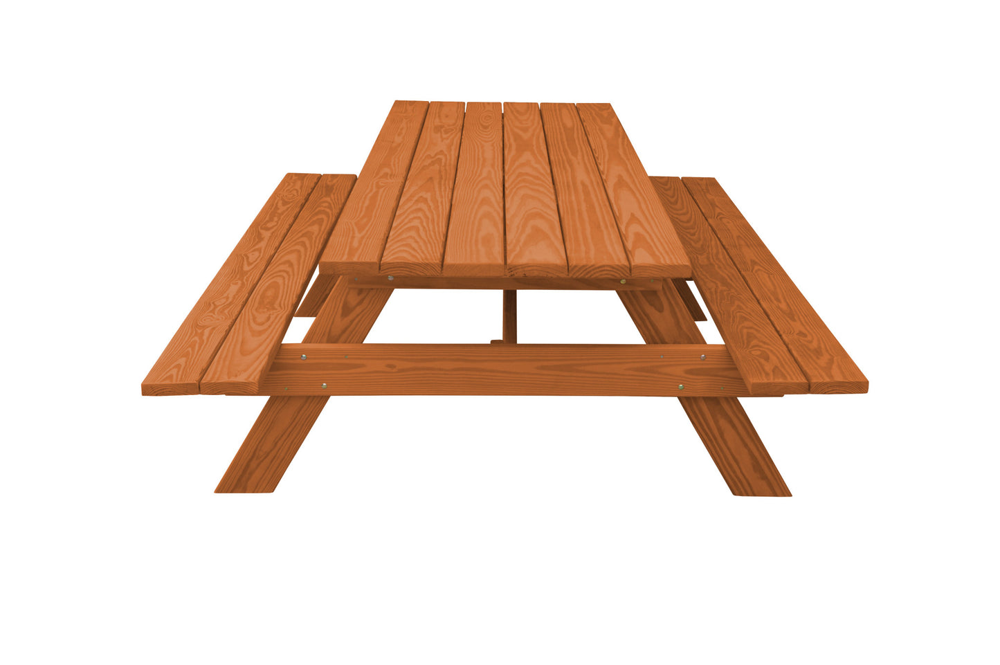94" Brown Solid Wood Outdoor Picnic Table-2