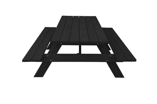 94" Charcoal Solid Wood Outdoor Picnic Table-1