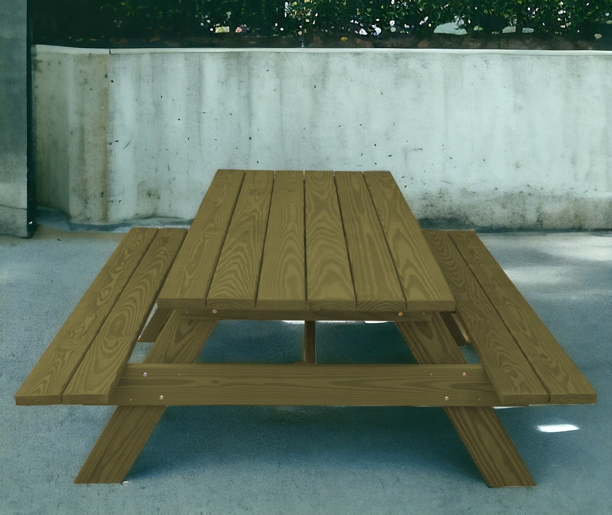 94" Green Solid Wood Outdoor Picnic Table-0