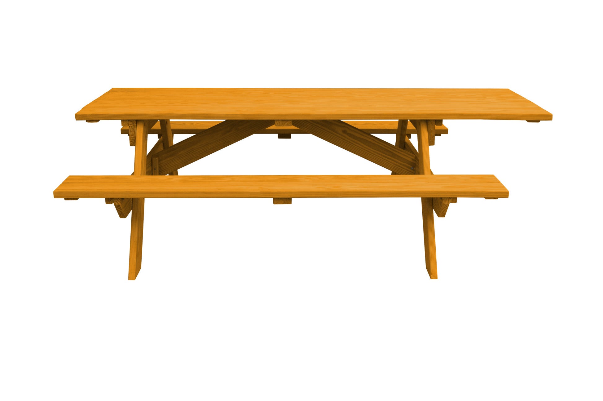 94" Natural Solid Wood Outdoor Picnic Table-1