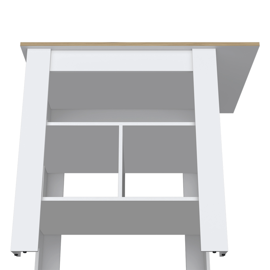 35" Natural and White Wood Kitchen Island With Storage - Loft&Timber