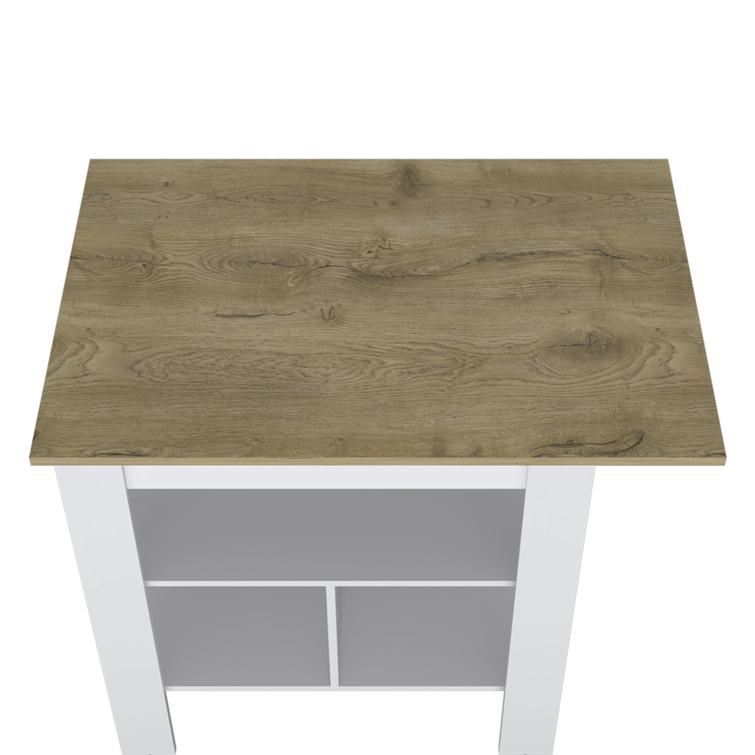 35" Natural and White Wood Kitchen Island With Storage - Loft&Timber