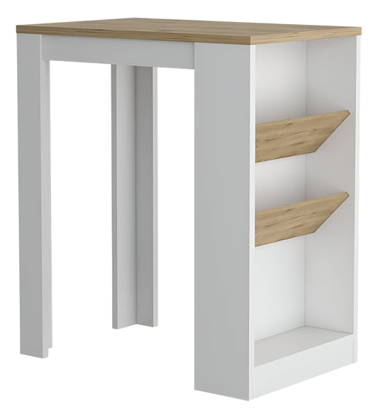 36" Natural and White Wood Kitchen Island With Storage - Loft&Timber