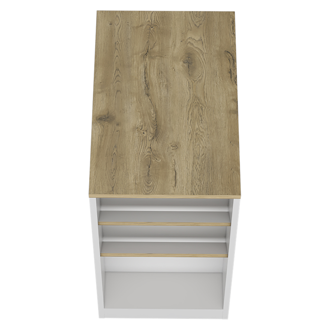 36" Natural and White Wood Kitchen Island With Storage - Loft&Timber