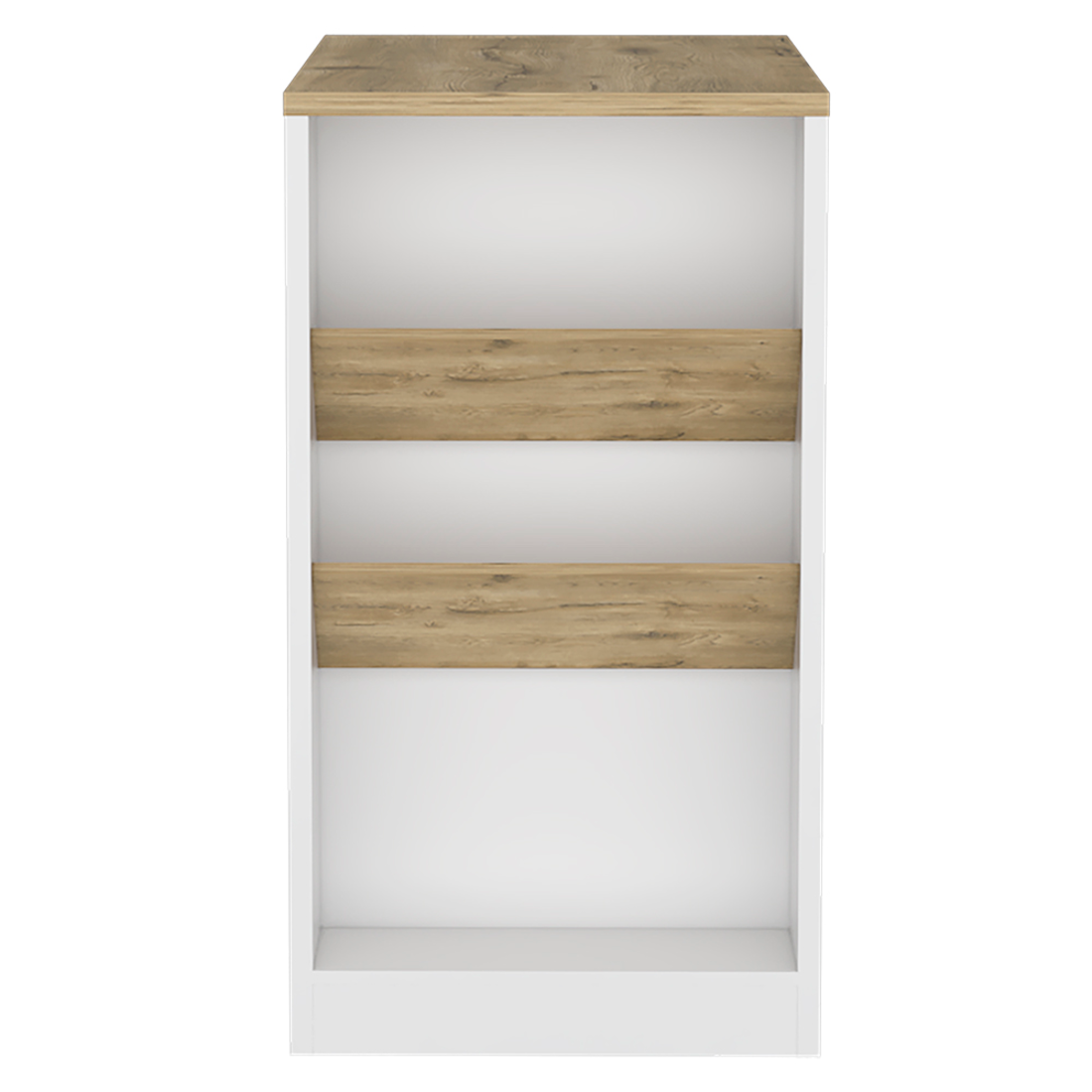 36" Natural and White Wood Kitchen Island With Storage - Loft&Timber