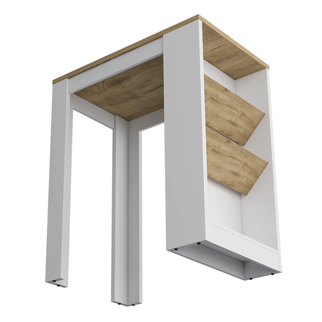 36" Natural and White Wood Kitchen Island With Storage - Loft&Timber