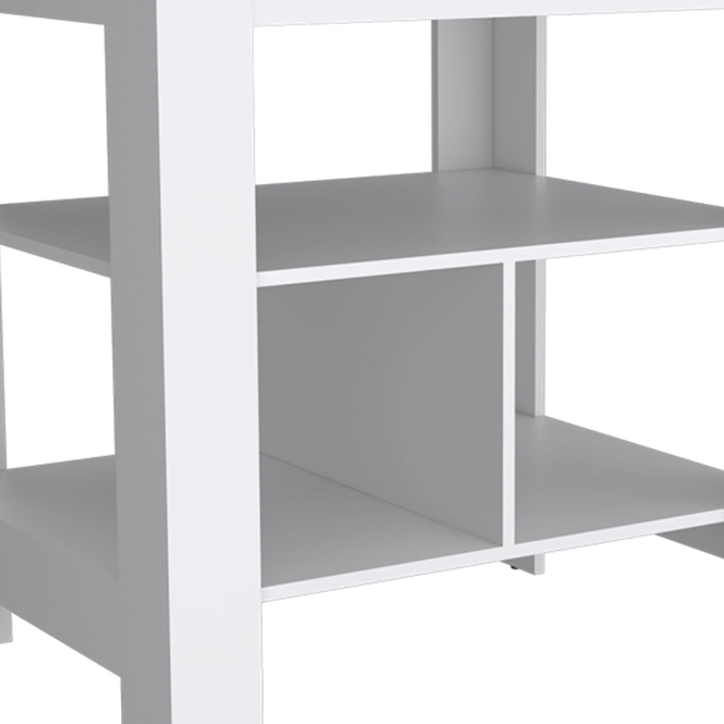 41" Natural and White Wood Kitchen Island Set With Storage - Loft&Timber