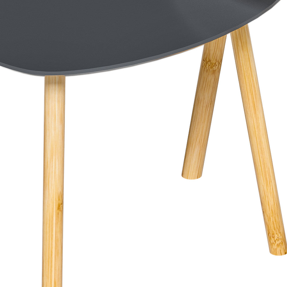Set of Two 22" Oak And Gray and White Nested Tables - Loft&Timber
