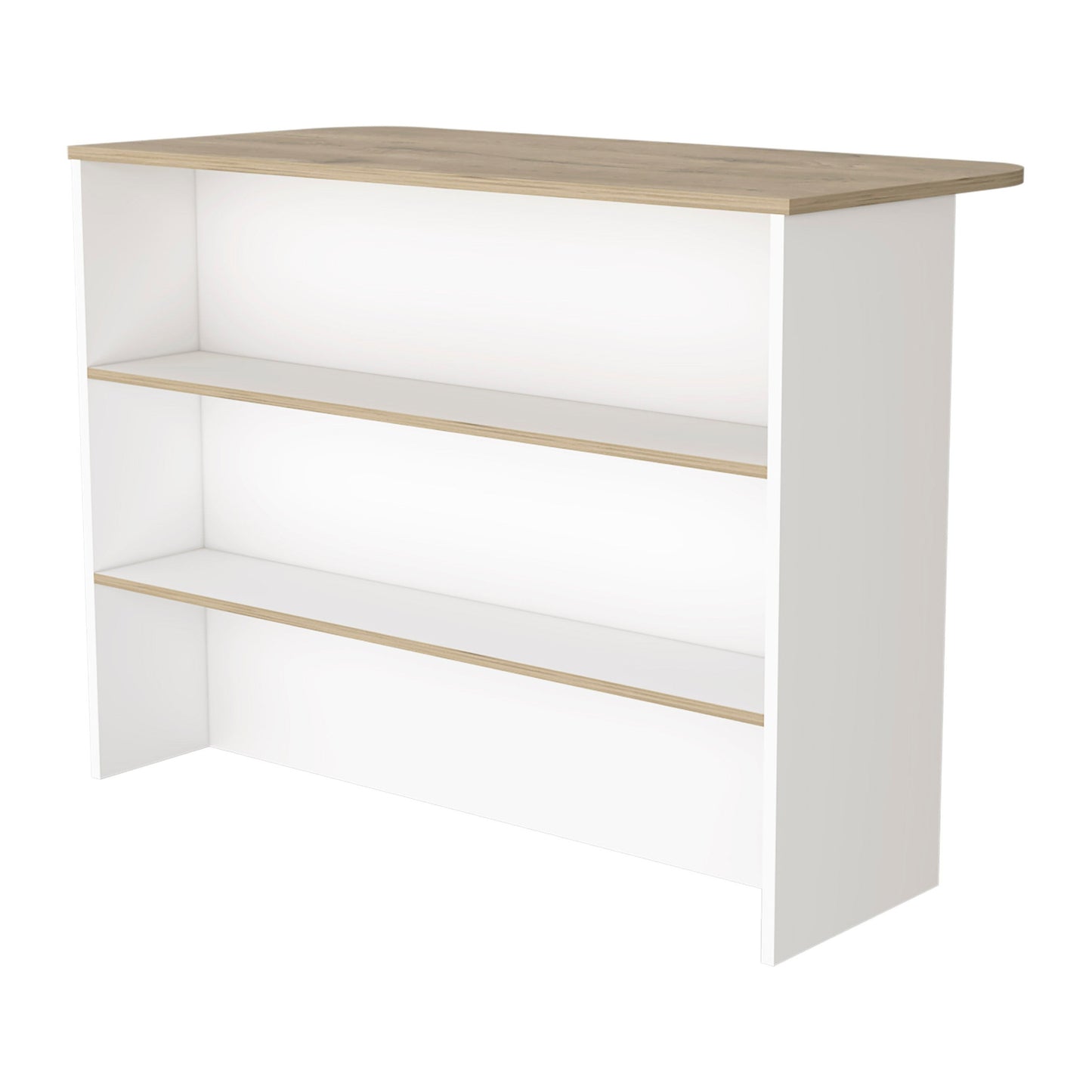 White and Natural 47" Kitchen Island With Storage - Loft&Timber